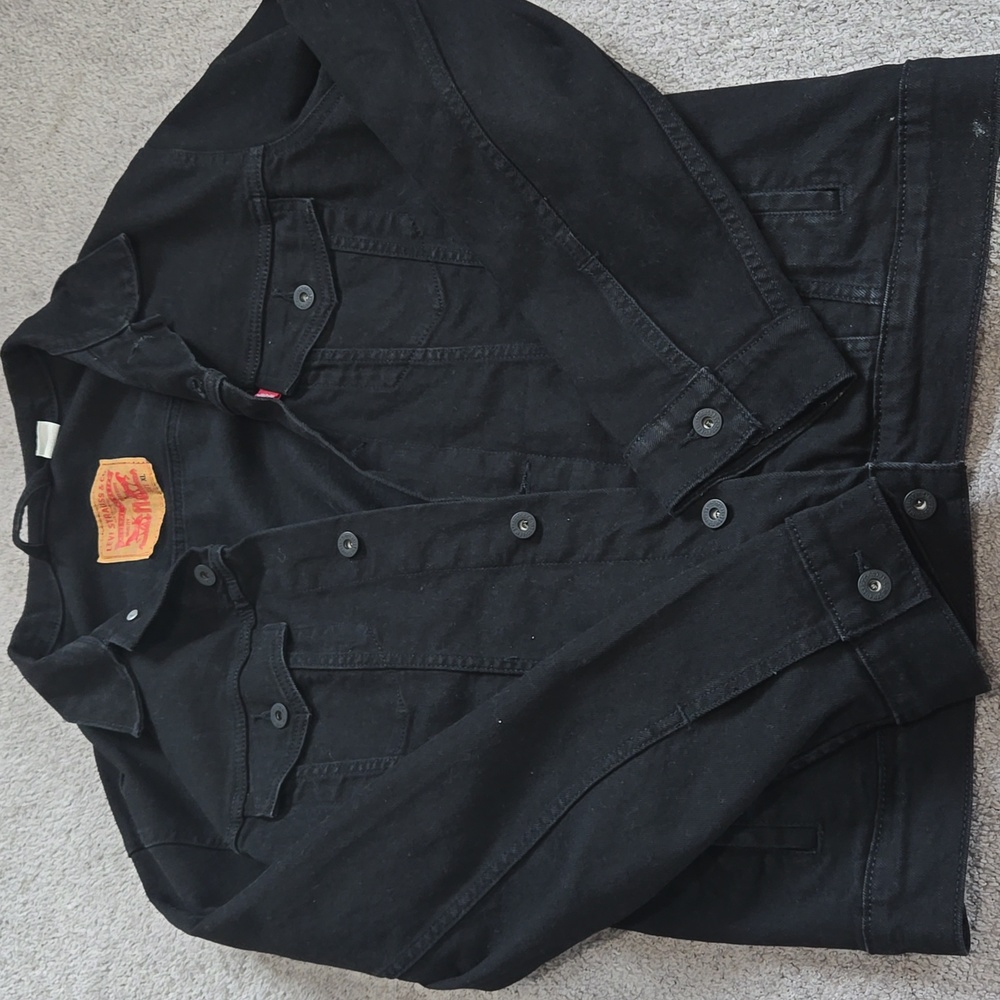 Men's Levi's black denim jacket sz xl